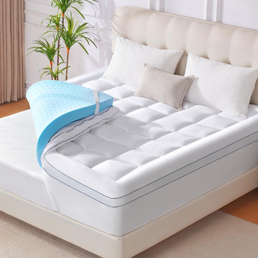 Cooling Gel Memory Foam Mattress Topper Queen