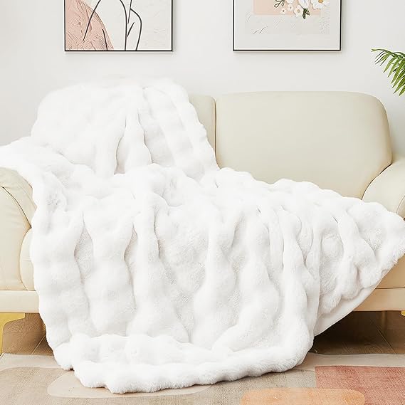 Faux Fur Throw Blanket Soft 50x60