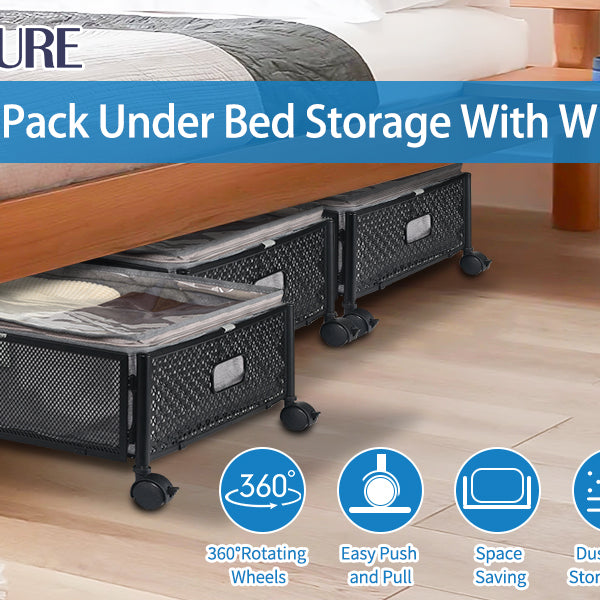 Under-Bed Storage Bags with Wheels 4-Pack