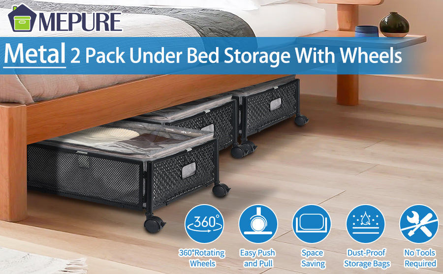 Under-Bed Storage Bags with Wheels 4-Pack