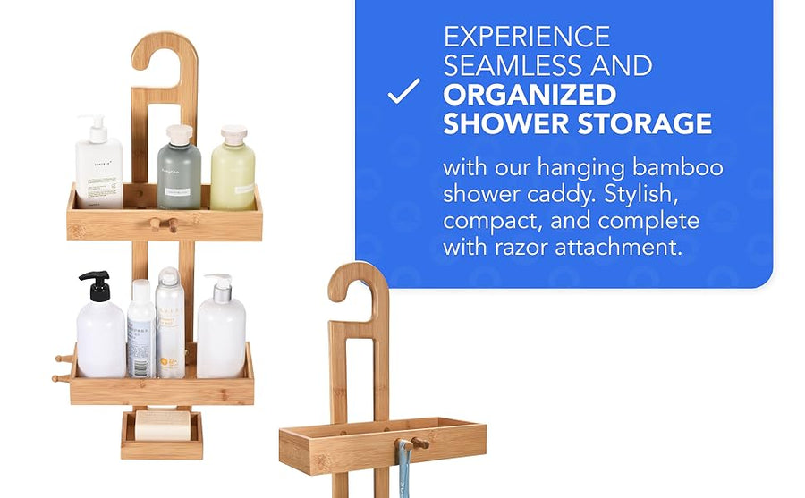 Bamboo Shower Caddy Organizer
