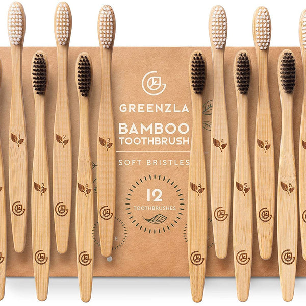 Bamboo Toothbrush Set of 8
