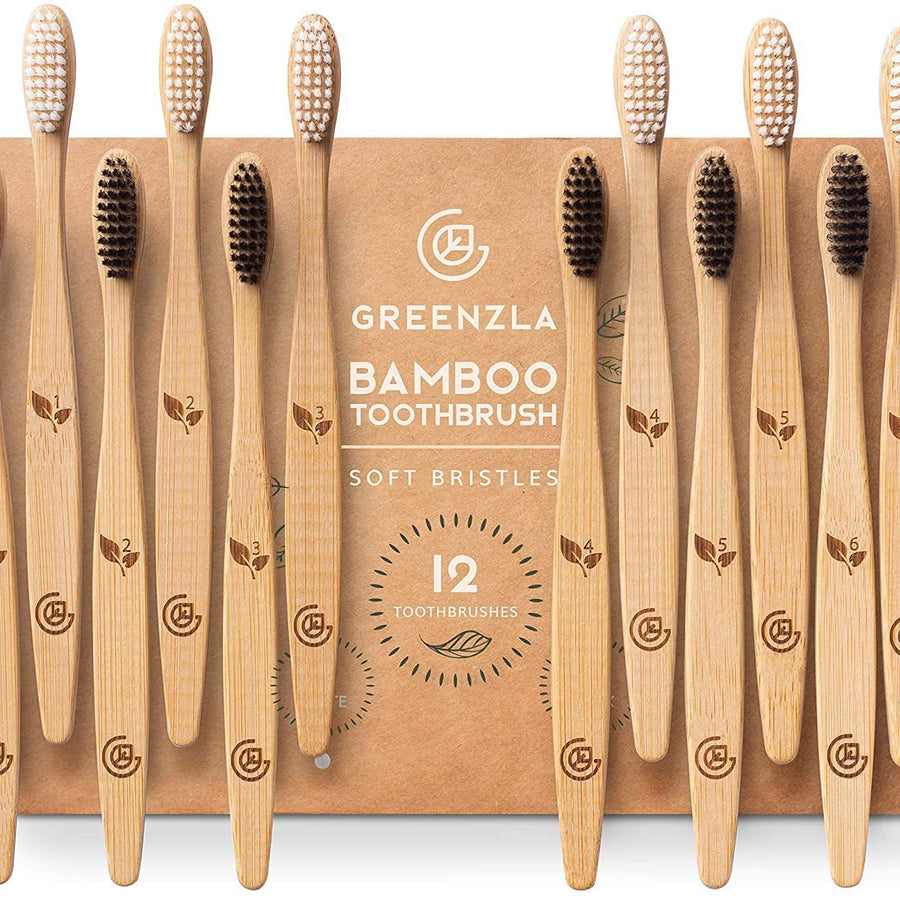 Bamboo Toothbrush Set of 8