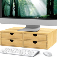 Monitor Stand with Drawer Bamboo