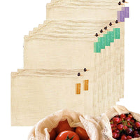 Organic Cotton Produce Bags 10-Pack