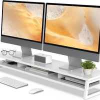 Desk Shelf Riser Bamboo 2-Tier