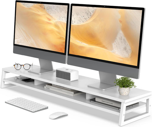 Desk Shelf Riser Bamboo 2-Tier
