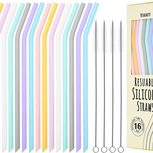 Reusable Silicone Straws Set of 8