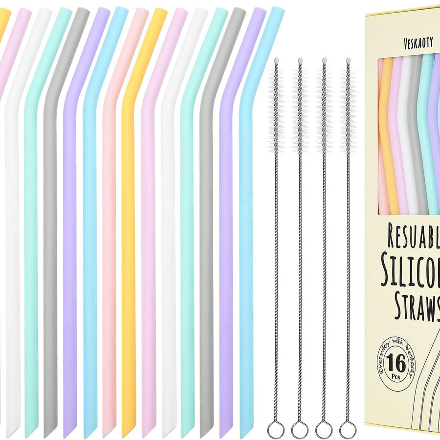 Reusable Silicone Straws Set of 8