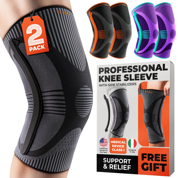 Compression Knee Sleeve Brace 2-Pack
