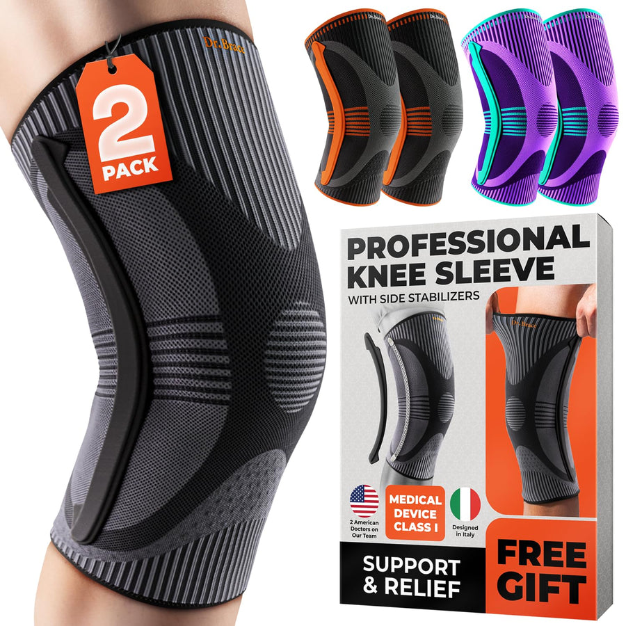 Compression Knee Sleeve Brace 2-Pack