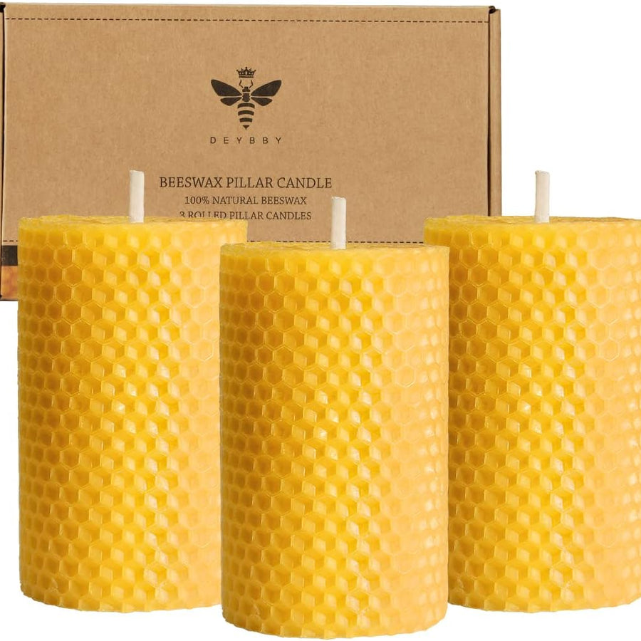 Beeswax Candle Set 3-Pack Soy Blend