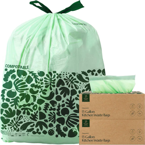 Compostable Kitchen Trash Bags 13-Gal 50-Count